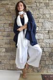 Suri Cushion Cotton Artist Smock Navy 